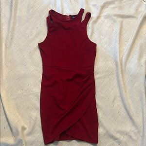 Chic Sleeveless Red Mini Dress